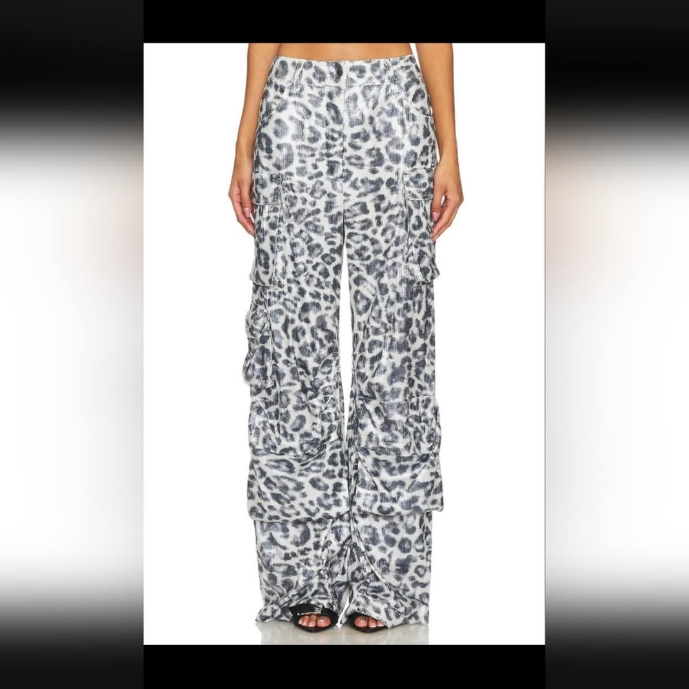 Steve Madden Duo Sequin Pants, Leopard, Size Small - NWT